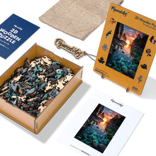 Load image into Gallery viewer, Wooden Puzzle - Sunset Over Crystal Lake