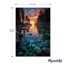 Load image into Gallery viewer, Wooden Puzzle - Sunset Over Crystal Lake