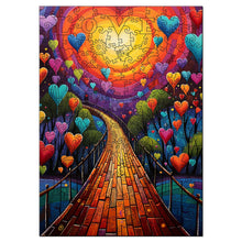 Load image into Gallery viewer, Wooden Puzzle - Path of Hearts