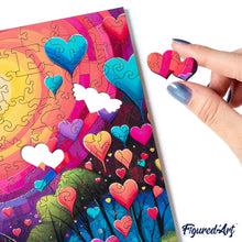 Load image into Gallery viewer, Wooden Puzzle - Path of Hearts