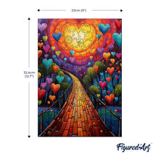 Load image into Gallery viewer, Wooden Puzzle - Path of Hearts
