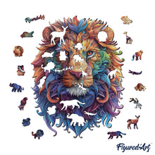 Load image into Gallery viewer, Wooden Puzzle - Vibrant Lion