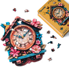 Load image into Gallery viewer, Wooden Puzzle - Floral Cuckoo Clock