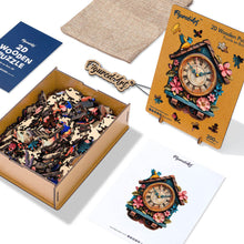 Load image into Gallery viewer, Wooden Puzzle - Floral Cuckoo Clock