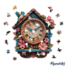 Load image into Gallery viewer, Wooden Puzzle - Floral Cuckoo Clock