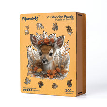 Load image into Gallery viewer, Wooden Puzzle - Fawn with Flowers