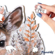 Load image into Gallery viewer, Wooden Puzzle - Fawn with Flowers