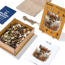 Load image into Gallery viewer, Wooden Puzzle - Fawn with Flowers