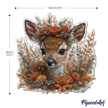Load image into Gallery viewer, Wooden Puzzle - Fawn with Flowers