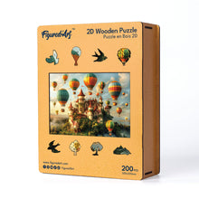 Load image into Gallery viewer, Wooden Puzzle - Castle with Hot Air Balloons