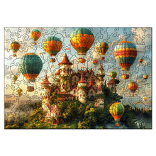 Load image into Gallery viewer, Wooden Puzzle - Castle with Hot Air Balloons