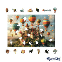 Load image into Gallery viewer, Wooden Puzzle - Castle with Hot Air Balloons