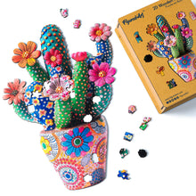 Load image into Gallery viewer, Wooden Puzzle - Flowering Cactus in Pot