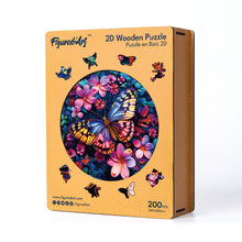 Load image into Gallery viewer, Wooden Puzzle - Butterfly with Flowers