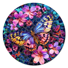 Load image into Gallery viewer, Wooden Puzzle - Butterfly with Flowers