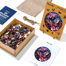 Load image into Gallery viewer, Wooden Puzzle - Butterfly with Flowers