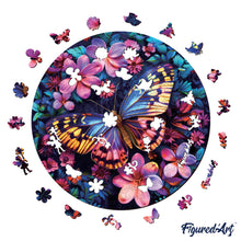 Load image into Gallery viewer, Wooden Puzzle - Butterfly with Flowers
