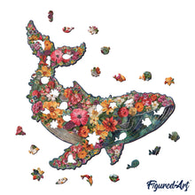 Load image into Gallery viewer, Wooden Puzzle - Floral Whale