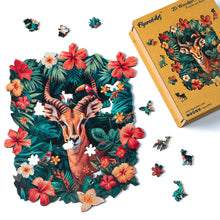 Load image into Gallery viewer, Wooden Puzzle - Giraffe with Flowers