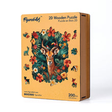 Load image into Gallery viewer, Wooden Puzzle - Giraffe with Flowers