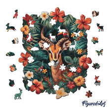 Load image into Gallery viewer, Wooden Puzzle - Giraffe with Flowers