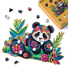 Load image into Gallery viewer, Wooden Puzzle - Floral Panda
