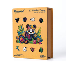 Load image into Gallery viewer, Wooden Puzzle - Floral Panda