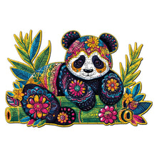 Load image into Gallery viewer, Wooden Puzzle - Floral Panda