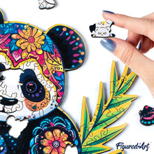 Load image into Gallery viewer, Wooden Puzzle - Floral Panda