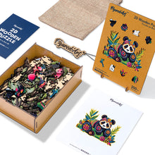 Load image into Gallery viewer, Wooden Puzzle - Floral Panda