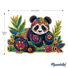 Load image into Gallery viewer, Wooden Puzzle - Floral Panda