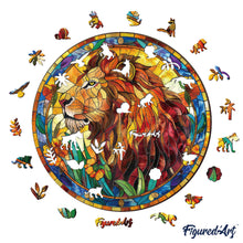 Load image into Gallery viewer, Wooden Puzzle - Stained Glass Lion