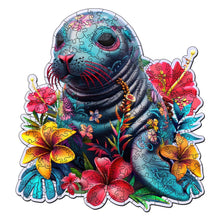 Load image into Gallery viewer, Wooden Puzzle - Floral Seal