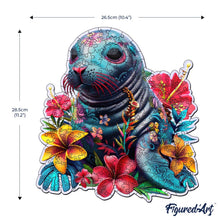 Load image into Gallery viewer, Wooden Puzzle - Floral Seal