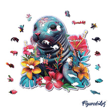 Load image into Gallery viewer, Wooden Puzzle - Floral Seal