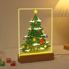 Load image into Gallery viewer, LED Light Display Base Wooden Paint by numbers 15x20cm Evergreen Christmas Tree