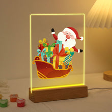 Load image into Gallery viewer, LED Light Display Base Wooden Paint by numbers 15x20cm Santa Claus 01