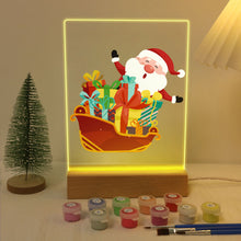 Load image into Gallery viewer, LED Light Display Base Wooden Paint by numbers 15x20cm Santa Claus 01