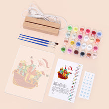 Load image into Gallery viewer, LED Light Display Base Wooden Paint by numbers 15x20cm Santa Claus 01