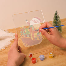 Load image into Gallery viewer, LED Light Display Base Wooden Paint by numbers 15x20cm Santa Claus 01