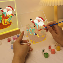 Load image into Gallery viewer, LED Light Display Base Wooden Paint by numbers 15x20cm Santa Claus 01