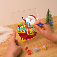 Load image into Gallery viewer, LED Light Display Base Wooden Paint by numbers 15x20cm Santa Claus 01