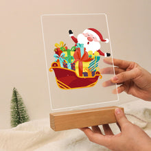 Load image into Gallery viewer, LED Light Display Base Wooden Paint by numbers 15x20cm Santa Claus 01