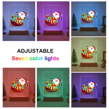 Load image into Gallery viewer, LED Light Display Base Wooden Paint by numbers 15x20cm Santa Claus 01