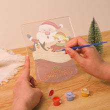 Load image into Gallery viewer, LED Light Display Base Wooden Paint by numbers 15x20cm Santa Claus 02