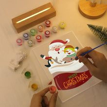 Load image into Gallery viewer, LED Light Display Base Wooden Paint by numbers 15x20cm Santa Claus 02
