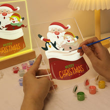 Load image into Gallery viewer, LED Light Display Base Wooden Paint by numbers 15x20cm Santa Claus 02