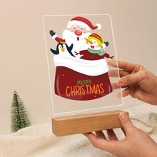 Load image into Gallery viewer, LED Light Display Base Wooden Paint by numbers 15x20cm Santa Claus 02