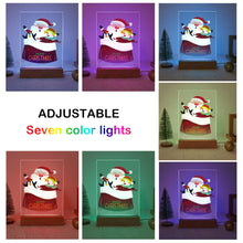 Load image into Gallery viewer, LED Light Display Base Wooden Paint by numbers 15x20cm Santa Claus 02