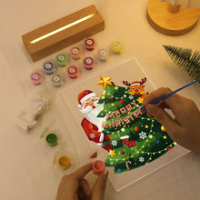 Load image into Gallery viewer, LED Light Display Base Wooden Paint by numbers 15x20cm Santa Claus 03